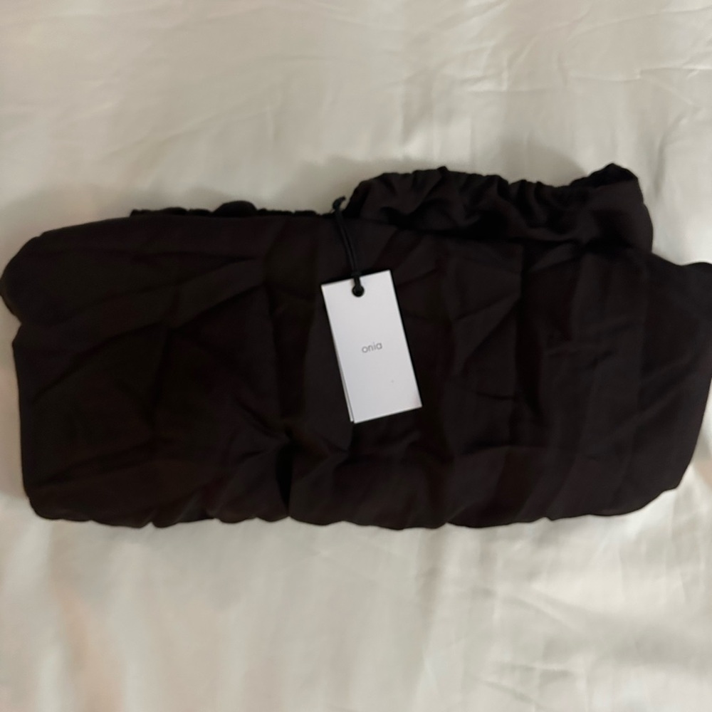 NWT Onia Air Linen High Slit Maxi Dress Espresso - Picture 4 of 5